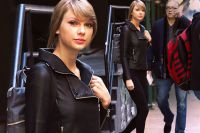 Taylor Swift turns biker chick as she rocks leather jacket in New York