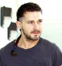 Funky New Hairstyle of Shia LaBeouf: a Long Rattail Braid