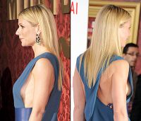 Gwyneth Paltrow''s Side-Boob in a Blue Dress