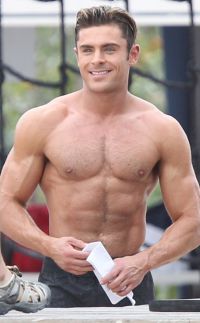 Shirtless Body of Zac Efron on Baywatch Set