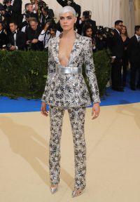 Cara Delevingne Wears Silver Foil
