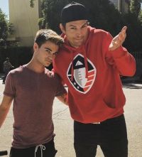 Ashton Kutcher hit the guy on the scooter