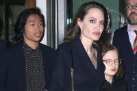 Angelina Jolie visited a film show in New York with children