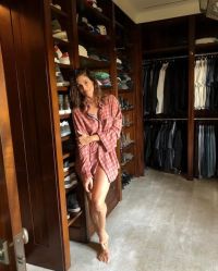 Cindy Crawford tried husband's shirt for a seductive photo