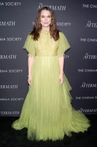 Keira Knightley appeared in a bright green dress