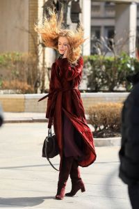 Redheaded Nicole Kidman on the set of HBO series