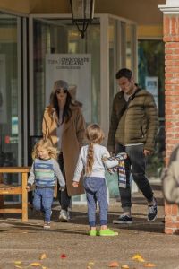 Megan Fox in a stylish gray hat walks in Hollywood