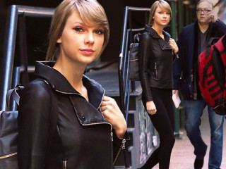 Taylor Swift turns biker chick as she rocks leather jacket in New York 
