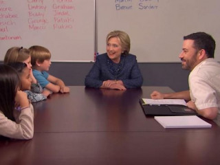 Clinton Encounters Children during Jimmy Kimmel Live