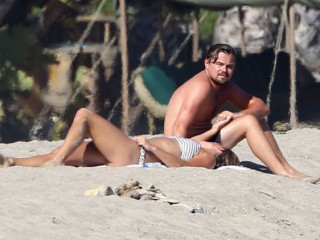 Leonardo DiCaprio and Nina Agdal on Malibu Beach