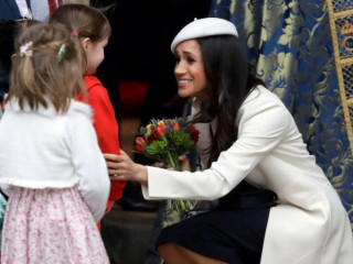 Meghan Markle first appeared on public with Queen Elizabeth