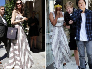 Angelina Jolie's daughter tried on mom's dress