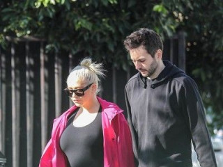 Christina Aguilera was spotted walking with her boyfriend