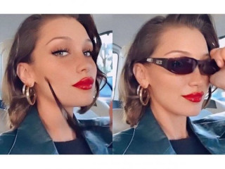 Bella Hadid was surprised by the bright red lipstick