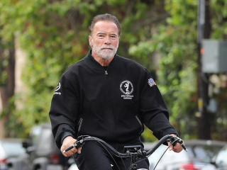 Arnold Schwarzenegger and his son went on a bike ride