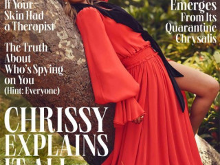 Pregnant Chrissy Teigen posed for fashion gloss