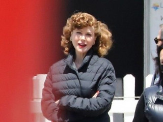 Nicole Kidman on the set of the new movie with a braid and short bangs