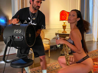 Bella Hadid showed her perfect figure in lace lingerie