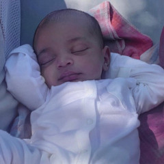 Kim Kardashian showed her newborn son for the first time