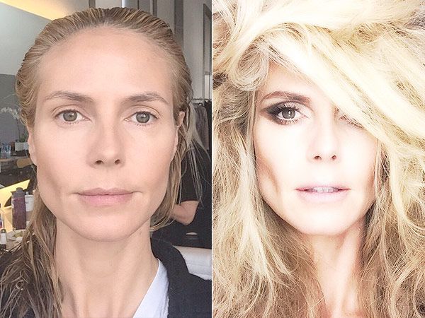 Compare Heidi Klum With and Without her Makeup