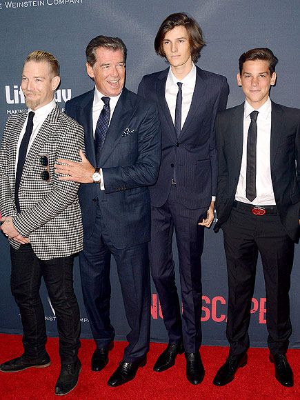 Pierce Brosnan and his 3 Sons have a Great Family Night out at the Debut of No Escape