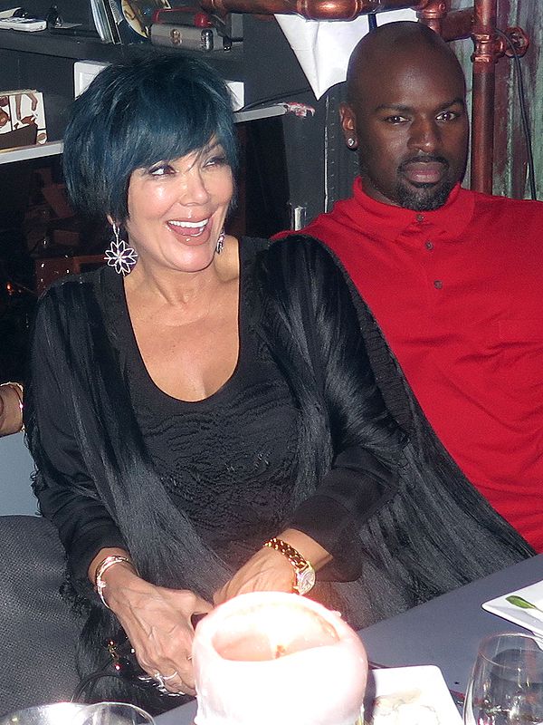 Kris Jenner Parties in a Blue Wig