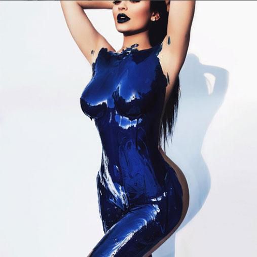 Kylie Jenner Wears Blue Body Paint. Only!