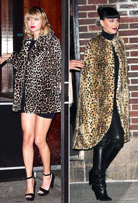 Taylor Swift and Katy Perry Go Wild for Leopard Jackets on the Same Night