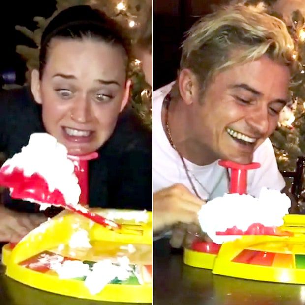 Katy Perry Smashes Cream Into Orlando Bloom's Face