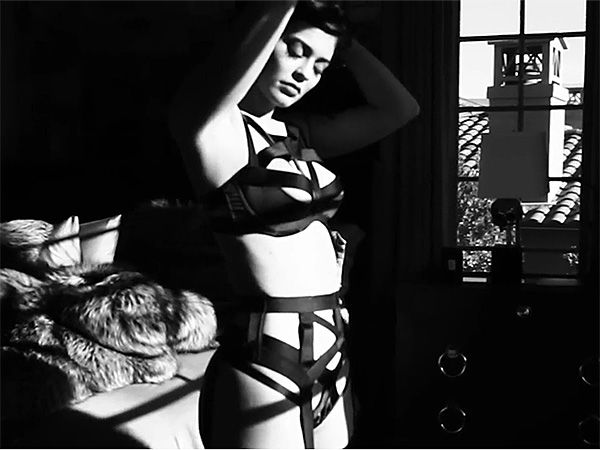 Kylie Jenner in a New Video wearing just Lingerie