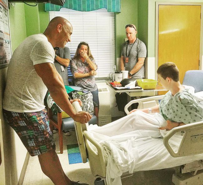 Dwayne 'The Rock' Johnson Visits Children in a Hospital after Baywatch Filming