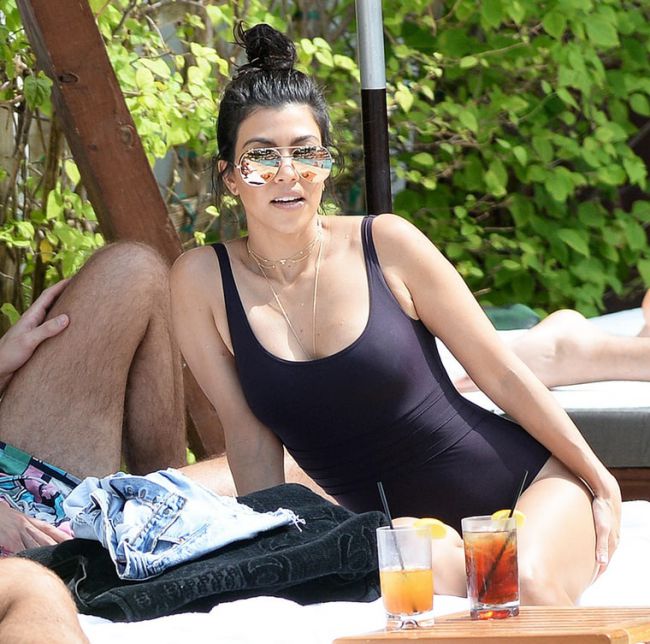 Kourtney Kardashian in a One-Piece Swimsuit