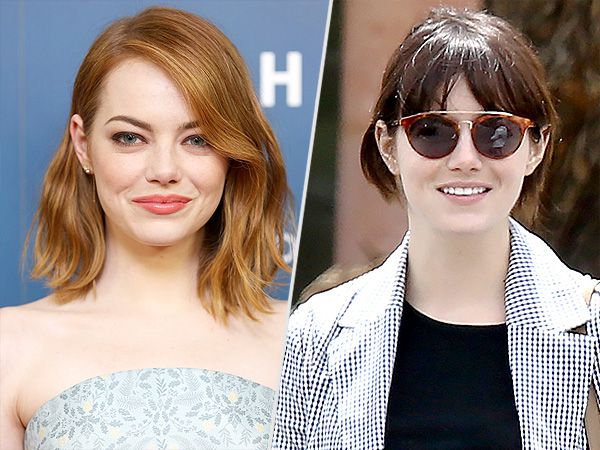 Emma Stone with New Blunt Bangs