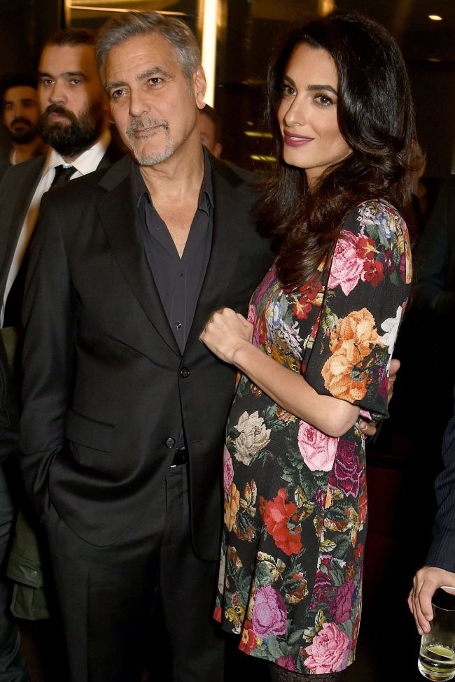 Amal Clooney Goes Out With George Clooney In A Floral Dress