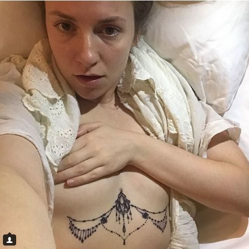 Lena Dunham Presents Her Underboob Art Work