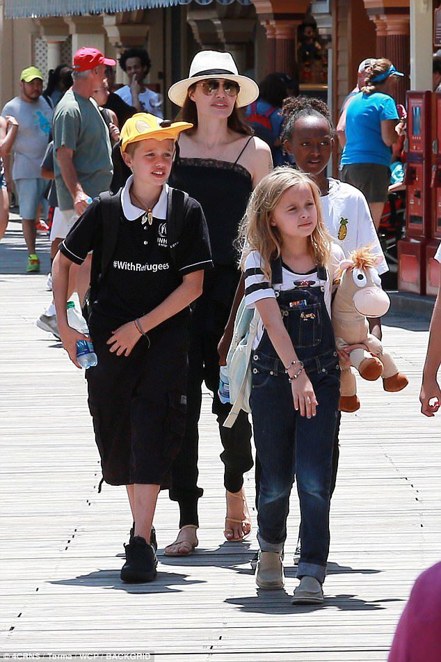 Angelina Jolie And Her Kids Celebrate Vivienne And Knoxâ€™s Birthday At Disneyland