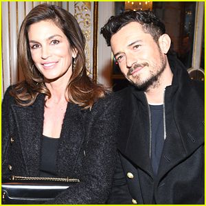 Cindy Crawford and Orlando Bloom at the Balmain show in Paris