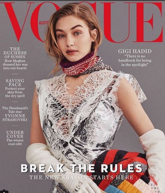 Gigi Hadid appeared on the pages of the Australian Vogue