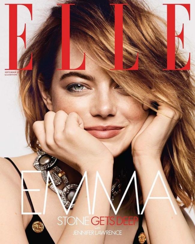 Emma Stone appeared on the cover of Elle magazine