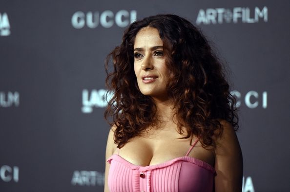 Salma Hayek appeared in an 'evening dress'
