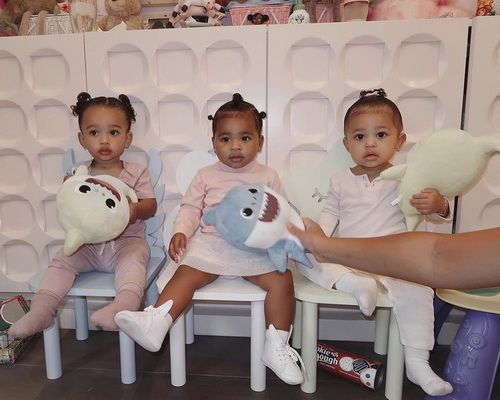 Kim Kardashian showed her youngest daughter and two nieces