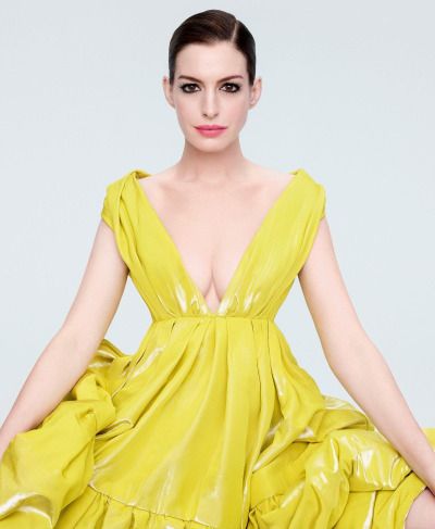 Anne Hathaway illuminated the magnificent neckline in a sensual photoshoot