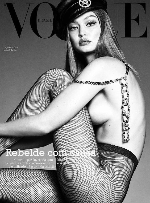 Gigi Hadid starred topless for the Brazilian Vogue