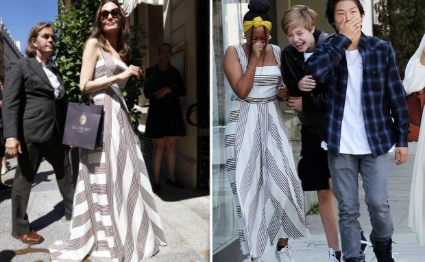 Angelina Jolie's daughter tried on mom's dress