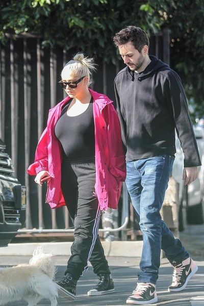 Christina Aguilera was spotted walking with her boyfriend