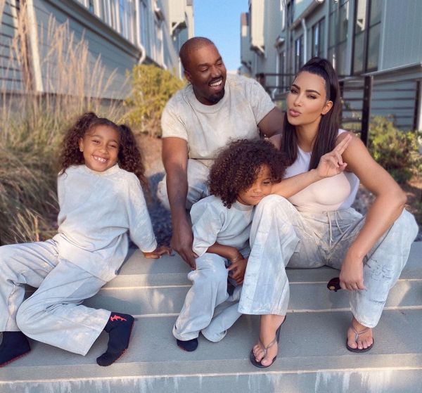 Against the background of rumors of divorce, Kim Kardashian published a family portrait