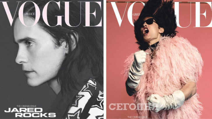 Jared Leto shot for the cover of Greek Vogue